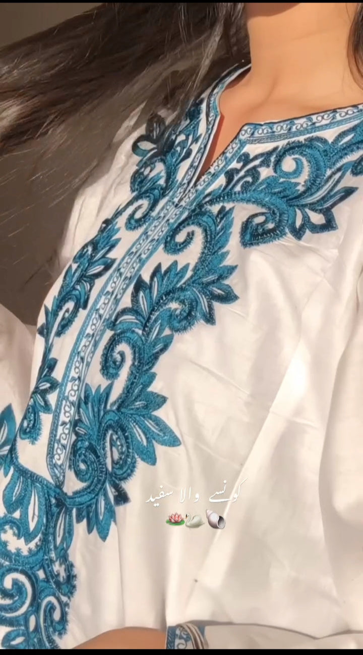 White Elegant Embroidered 2Pc