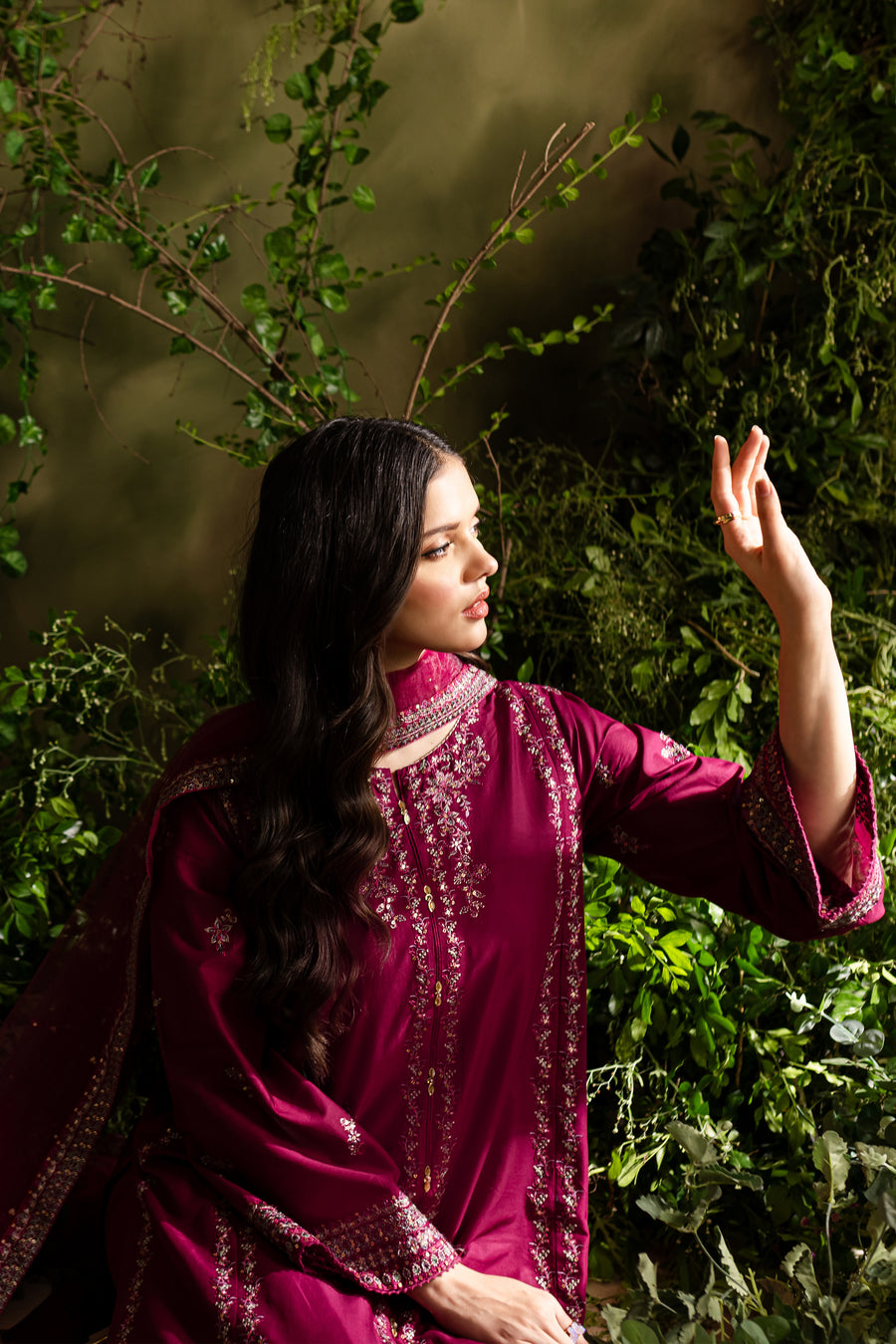 Jugnu 3Pc - Embroidered Lawn Dress