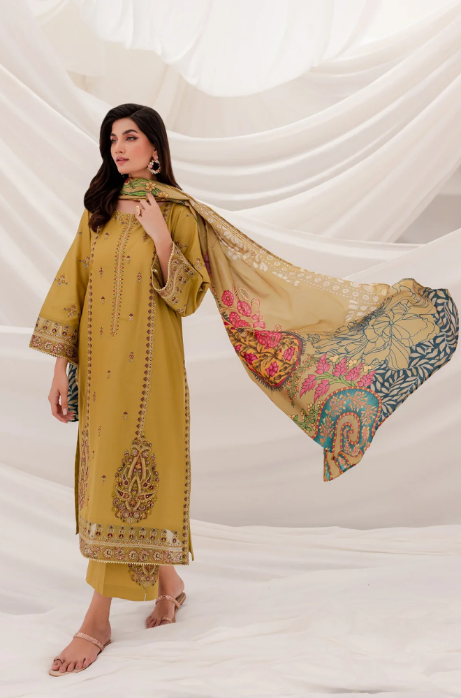 JAZMIN- 3PC DHANAK EMBROIDERED BA-W48