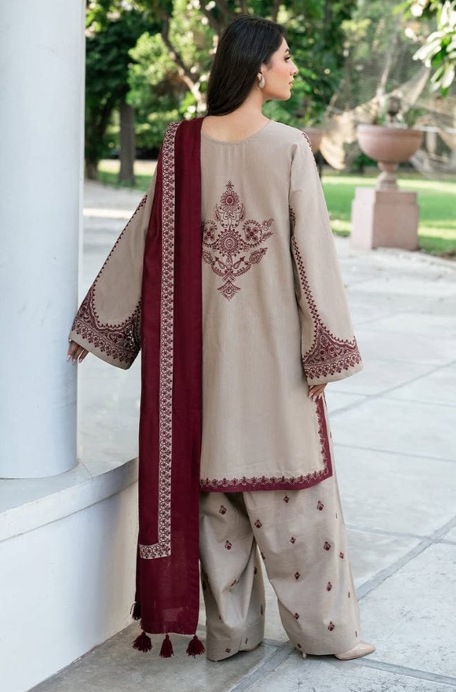 Highly Recommended SR-KD910 Unstitched Heavy Embroidered Dhanak Suit With Embroidered Dhanak Shawl