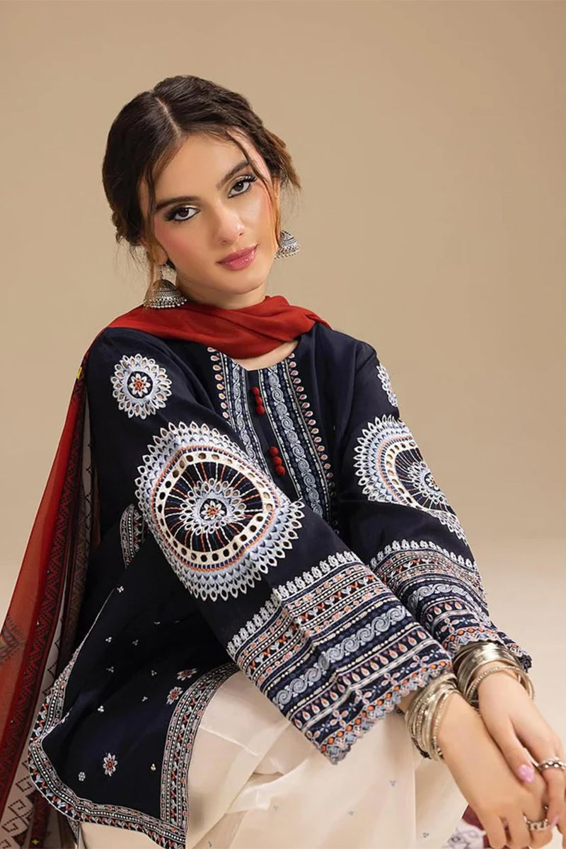 JAZMIN - 3PC DHANAK EMBROIDERED BA-W167