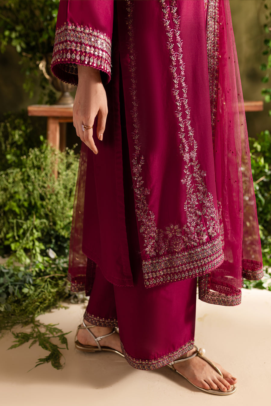 Jugnu 3Pc - Embroidered Lawn Dress