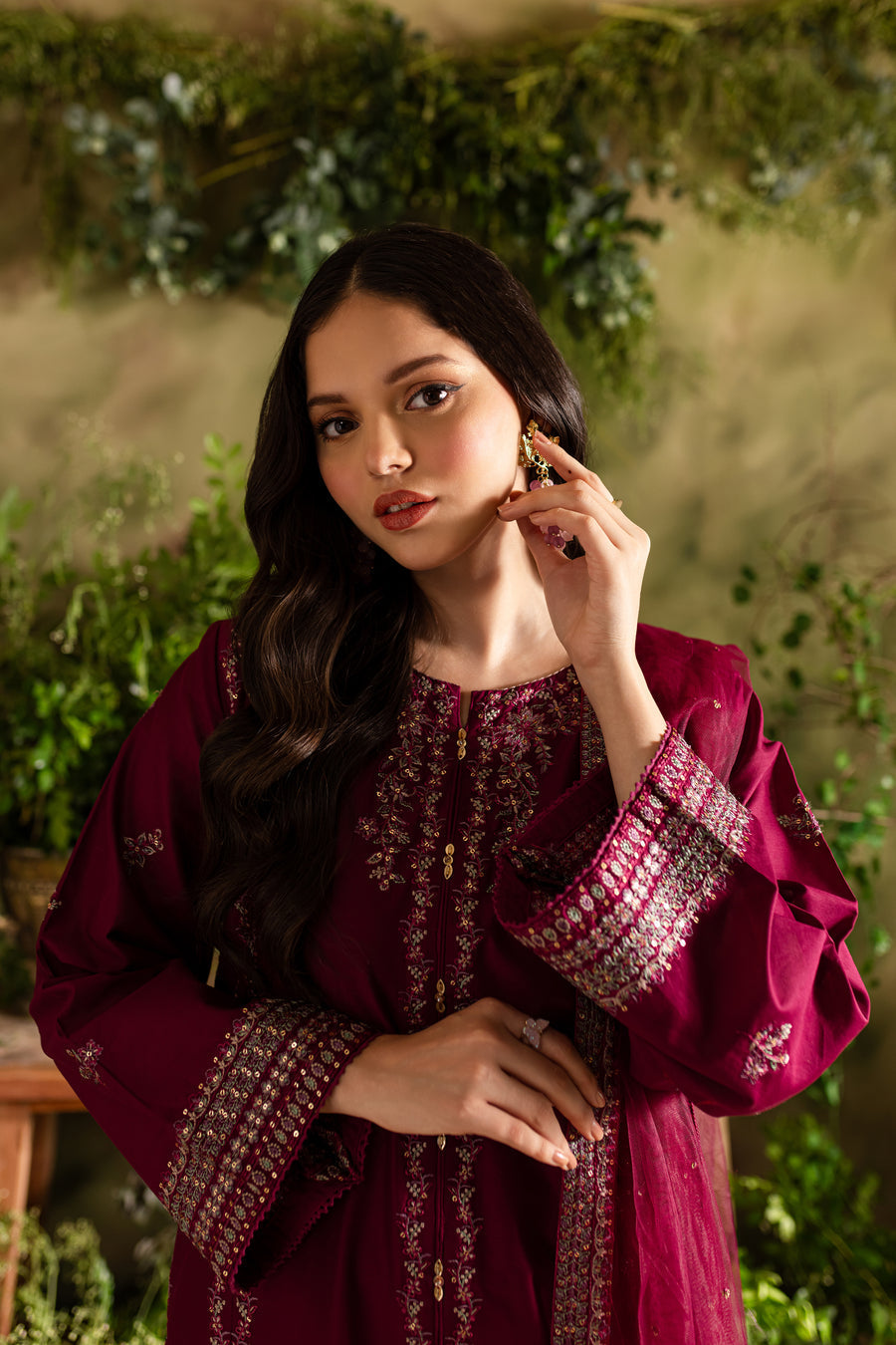 Jugnu 3Pc - Embroidered Lawn Dress