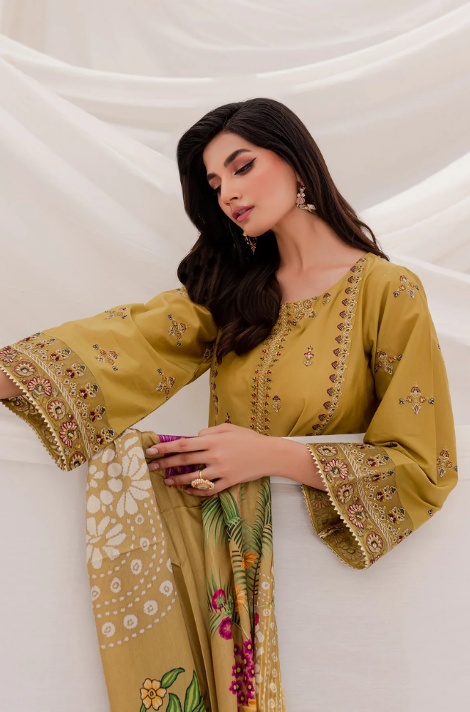 JAZMIN- 3PC DHANAK EMBROIDERED BA-W48