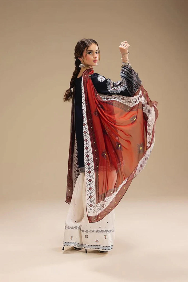 Jazmin - 3PC Dhanak Embroidered Shirt with Embroidered Trouser and Shawl