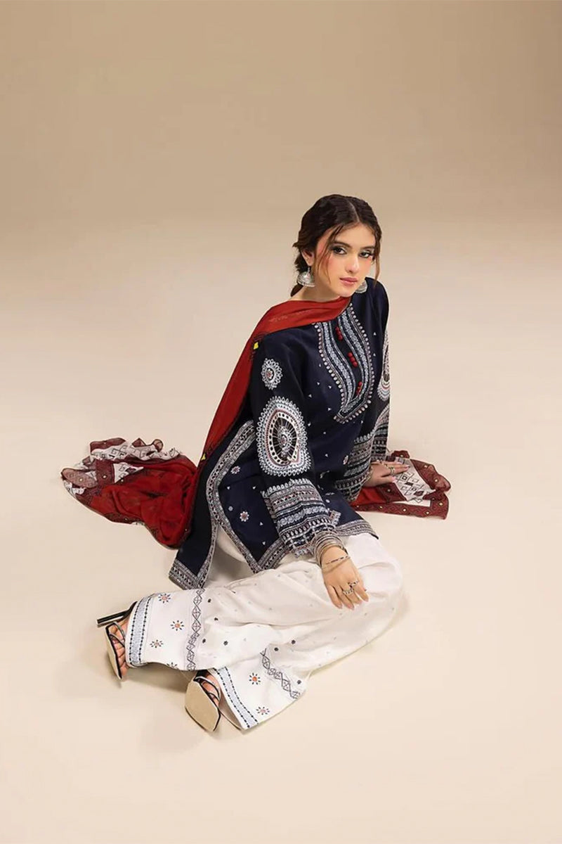 JAZMIN - 3PC DHANAK EMBROIDERED BA-W167