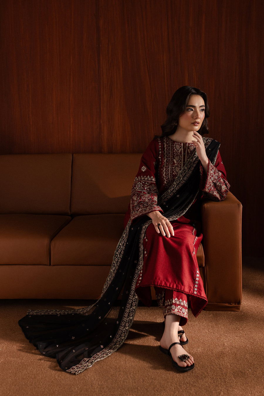 Lamar 3Pc - Embroidered Lawn Dress