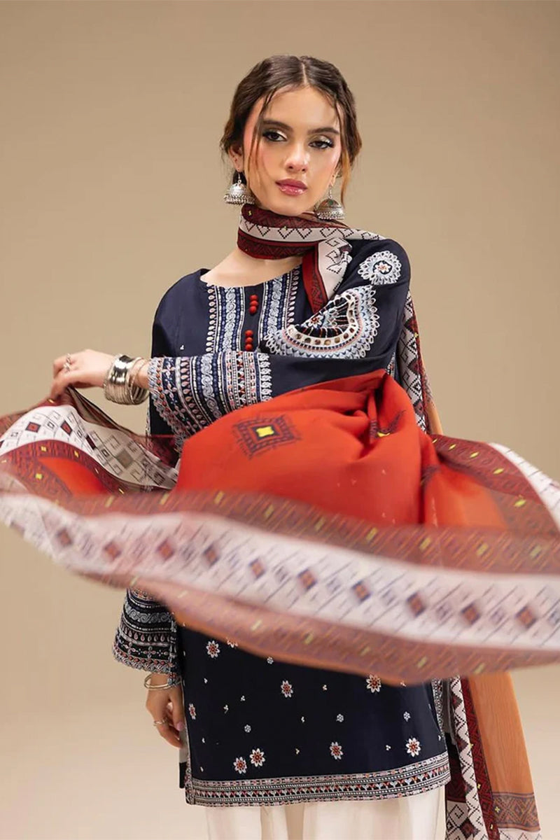 JAZMIN - 3PC DHANAK EMBROIDERED BA-W167