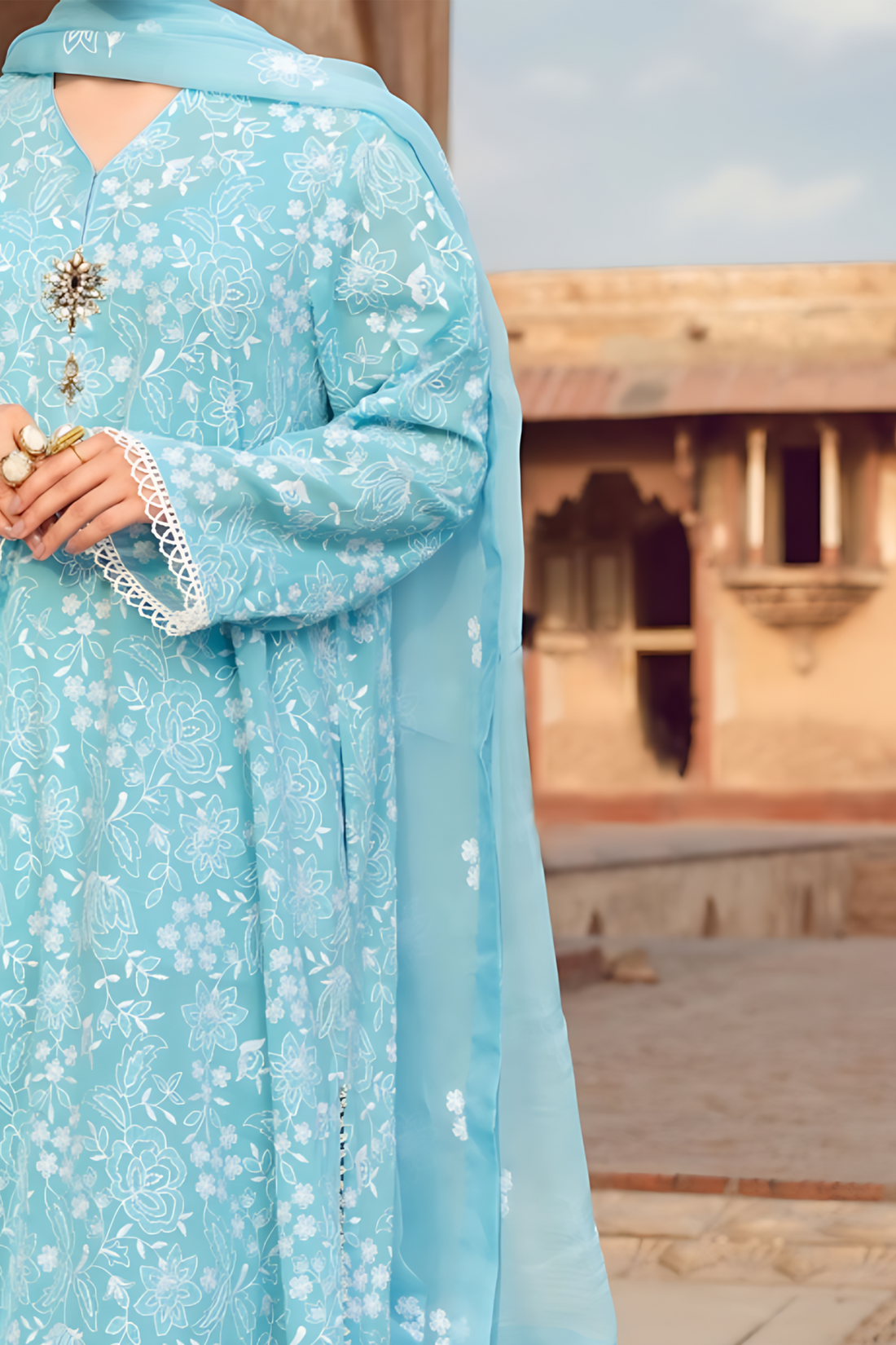 MARIA B - 3PC DHANAK EMBROIDERED BA-W55