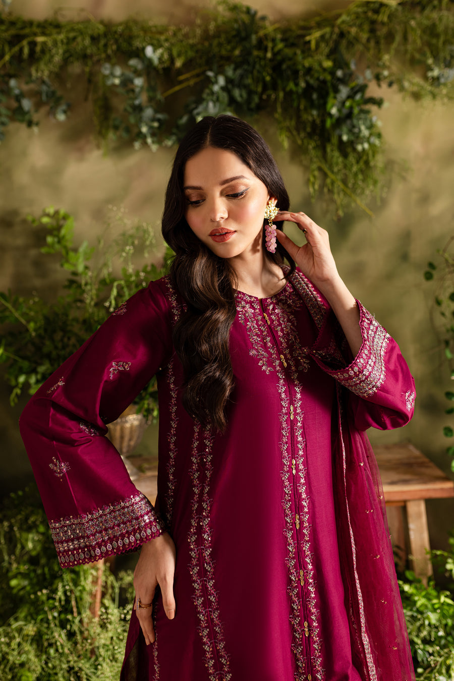 Jugnu 3Pc - Embroidered Lawn Dress