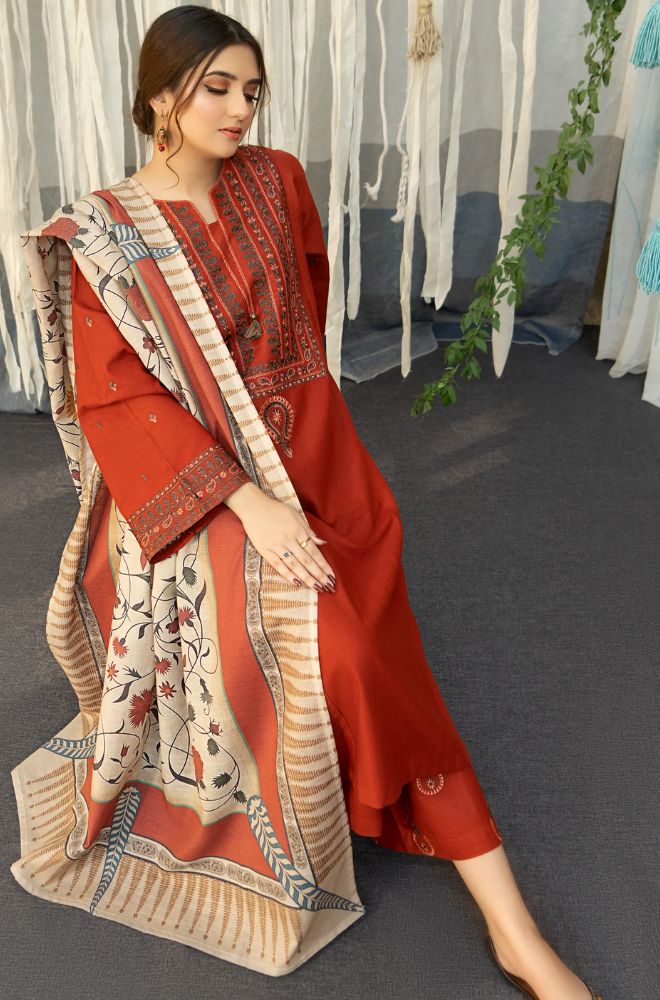 URGE - 3PC DHANAK EMBROIDERED BA-W113