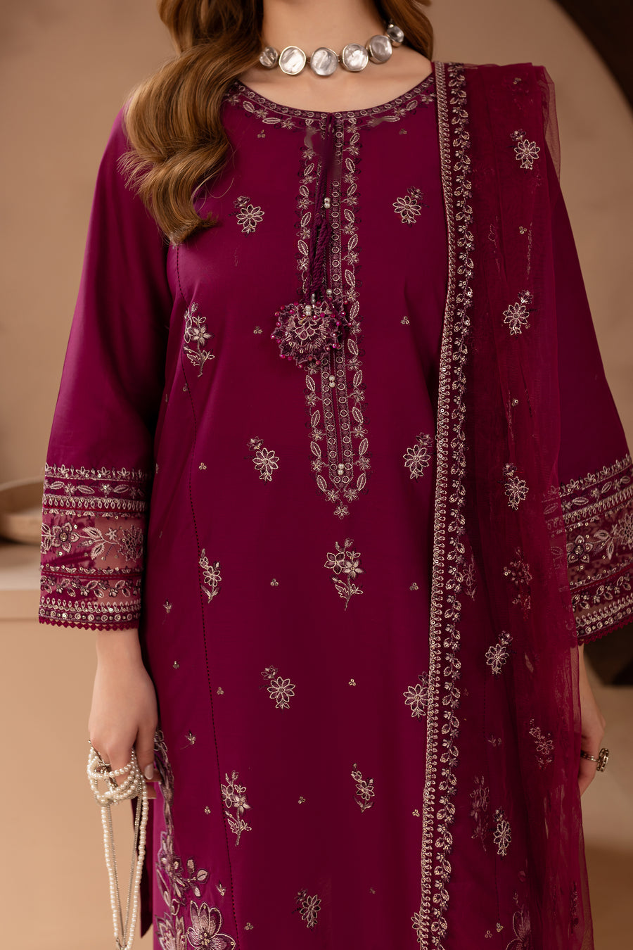 Wester 3Pc - Embroidered Lawn Dress