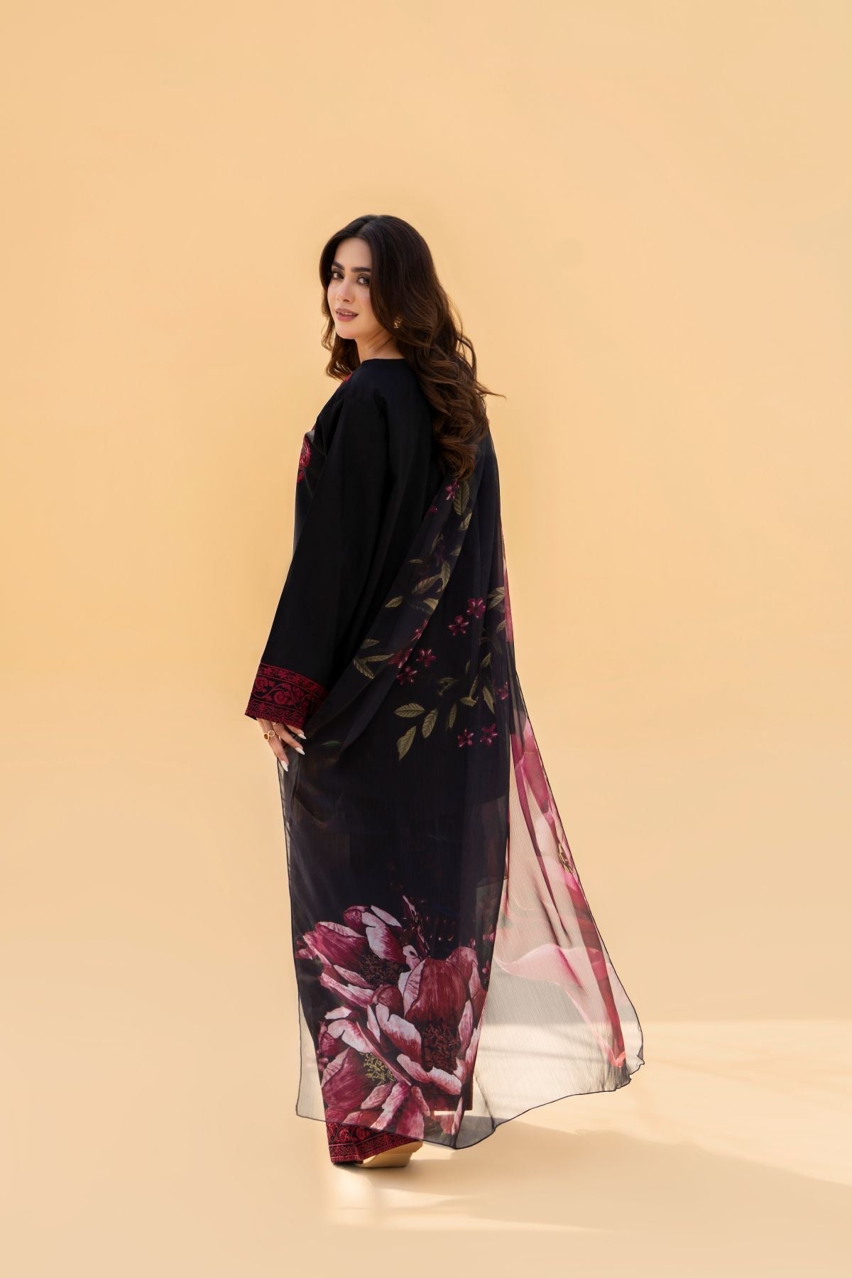 ZAROON BLACK 3PC STITCHED