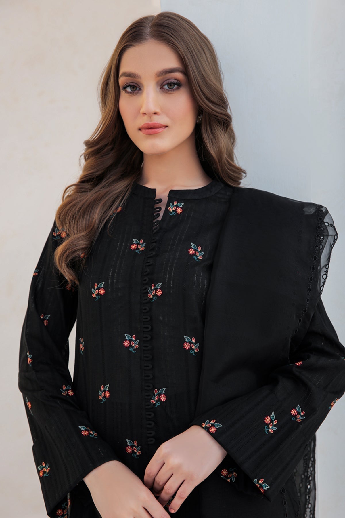 JAZMIN - 3PC DHANAK EMBROIDERED BA-W40