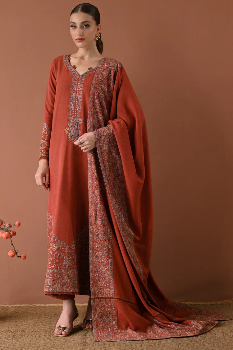 BATIK-3PC DHANAK EMBROIDERED SHIRT WITH DHANAK EMBROIDERED SHAWL AND TROUSER-ADR-4313