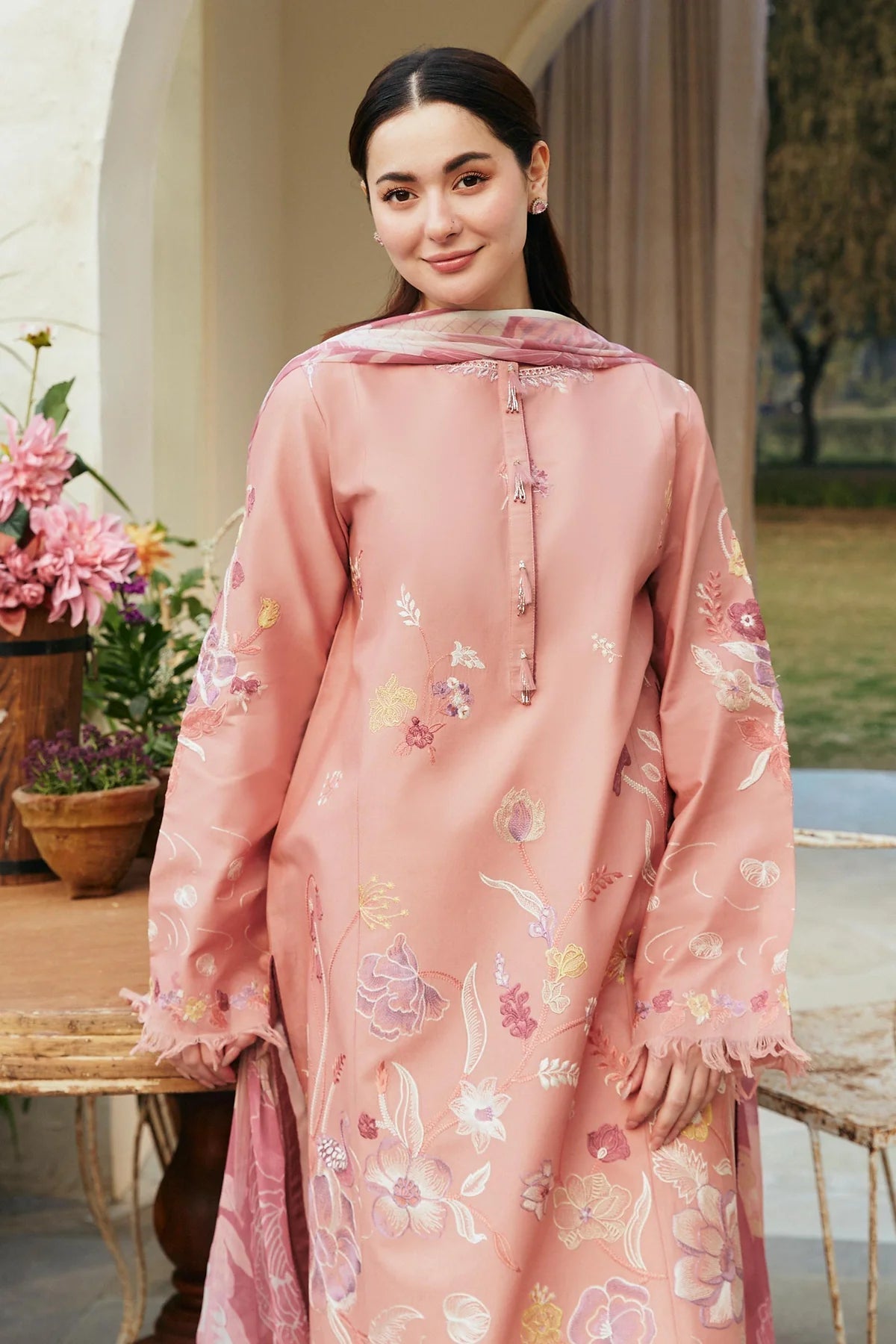 ZARA SHAH JAHAN - 3PC DHANAK EMBROIDERED BA-W89