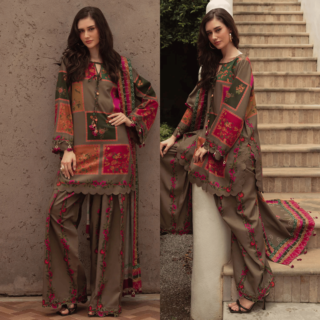 Charizma - Winter 3PC Karandi Digital Print Dress - 1170