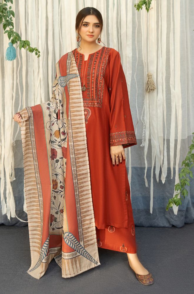 URGE - 3PC DHANAK EMBROIDERED BA-W113