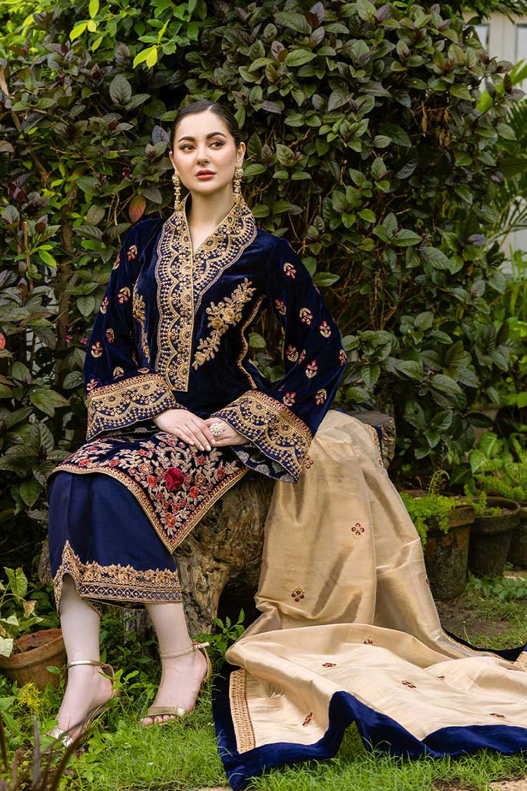 Velvet-3pc Embroidered with Masoori Embroidered Dupatta-954