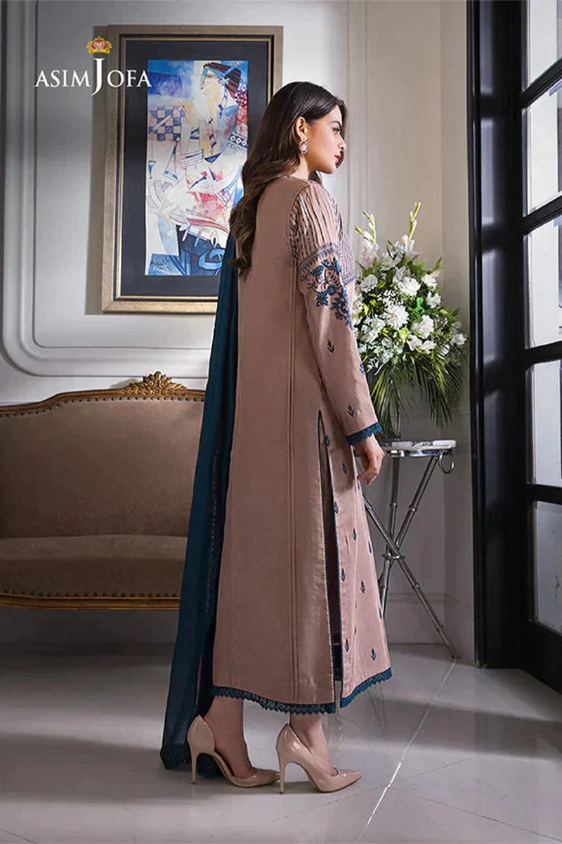 ASIM JOFA - 3PC DHANAK EMBROIDERED BA-W75