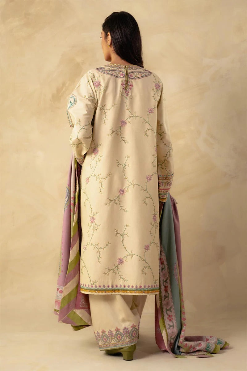 ZARA SHAH JAHAN - 3PC DHANAK EMBROIDERED BA-W81S