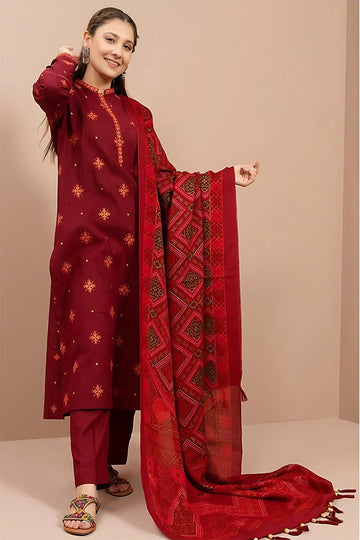 KAYSERIA - 3PC DHANAK EMBROIDERED BA-W68