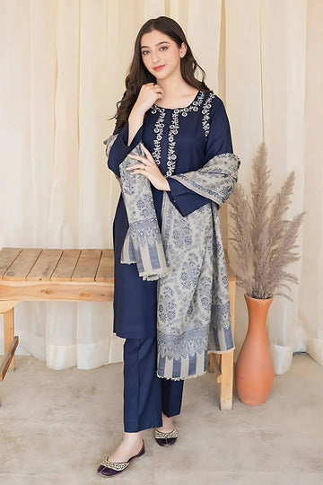 AISLING - 3PC DHANAK EMBROIDERED BA-W101