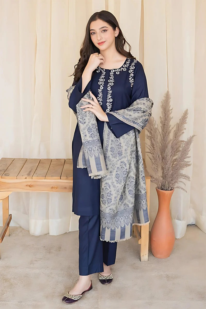 AISLING - 3PC DHANAK EMBROIDERED BA-W101