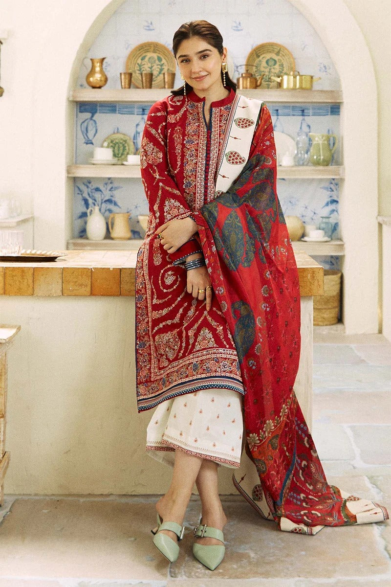 ZARA SHAH JAHAN - 3PC DHANAK EMBROIDERED BA-W130