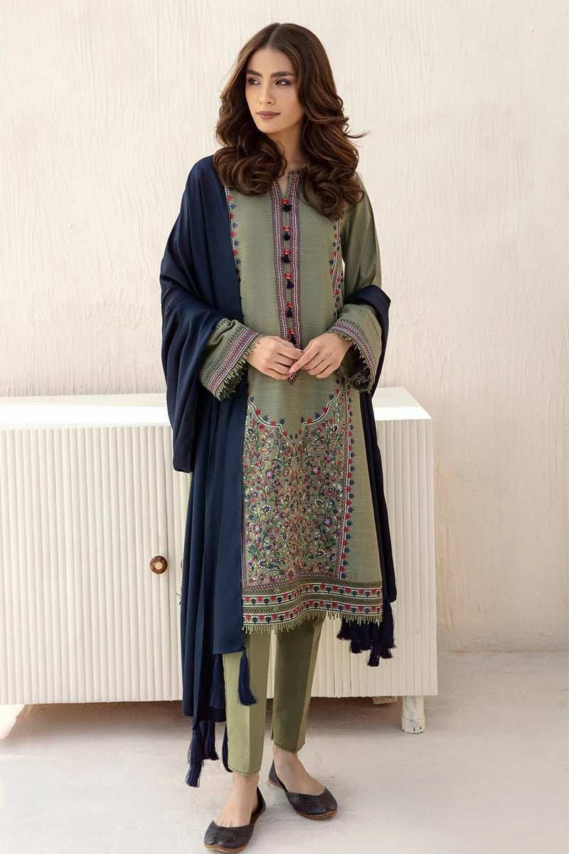 JAZMIN - 3PC DHANAK EMBROIDERED BA-W60