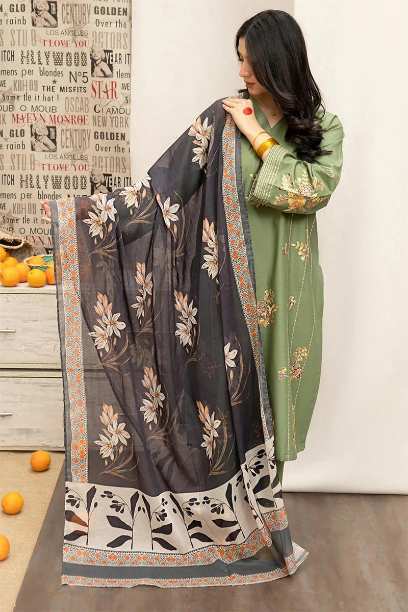 URGE - 3PC DHANAK EMBROIDERED BA-W114