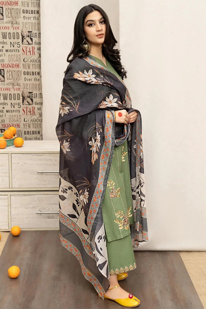 URGE - 3PC DHANAK EMBROIDERED BA-W114