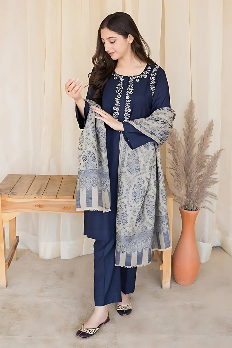 AISLING - 3PC DHANAK EMBROIDERED BA-W101