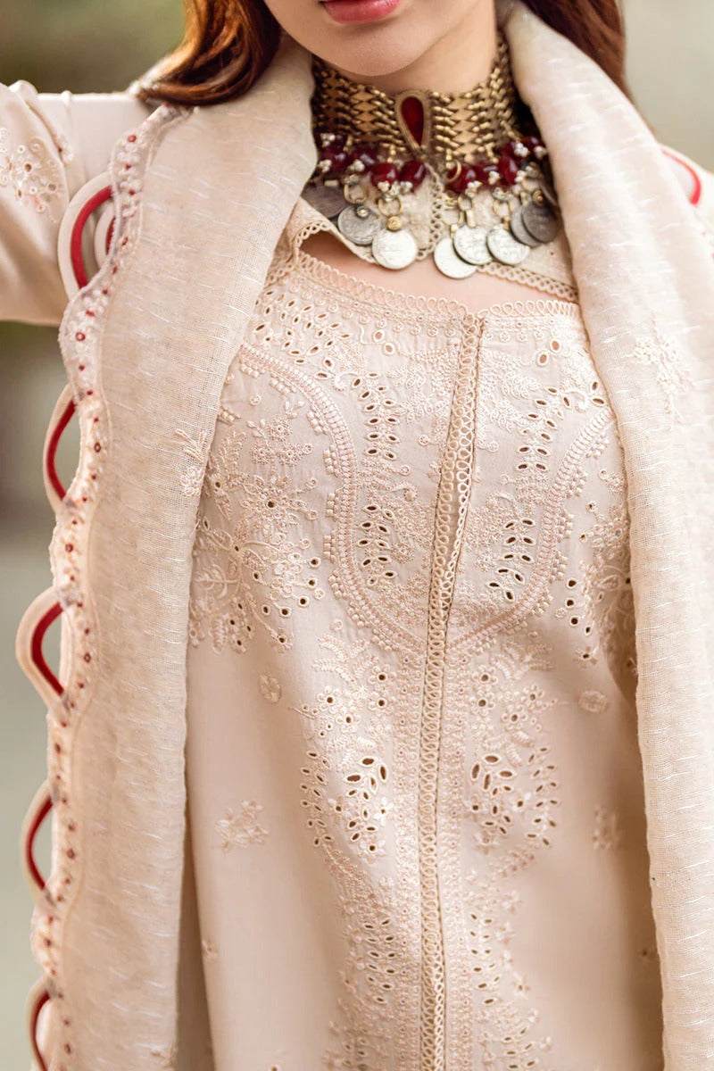 QALAMKAR - 3PC Embroidered Lawn Shirt with MANAAR Embroidered Dupatta and Trouser - HZG2124