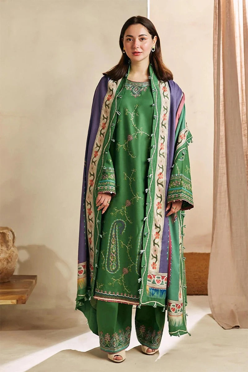 ZARA SHAH JAHAN - 3PC DHANAK EMBROIDERED BA-W81G