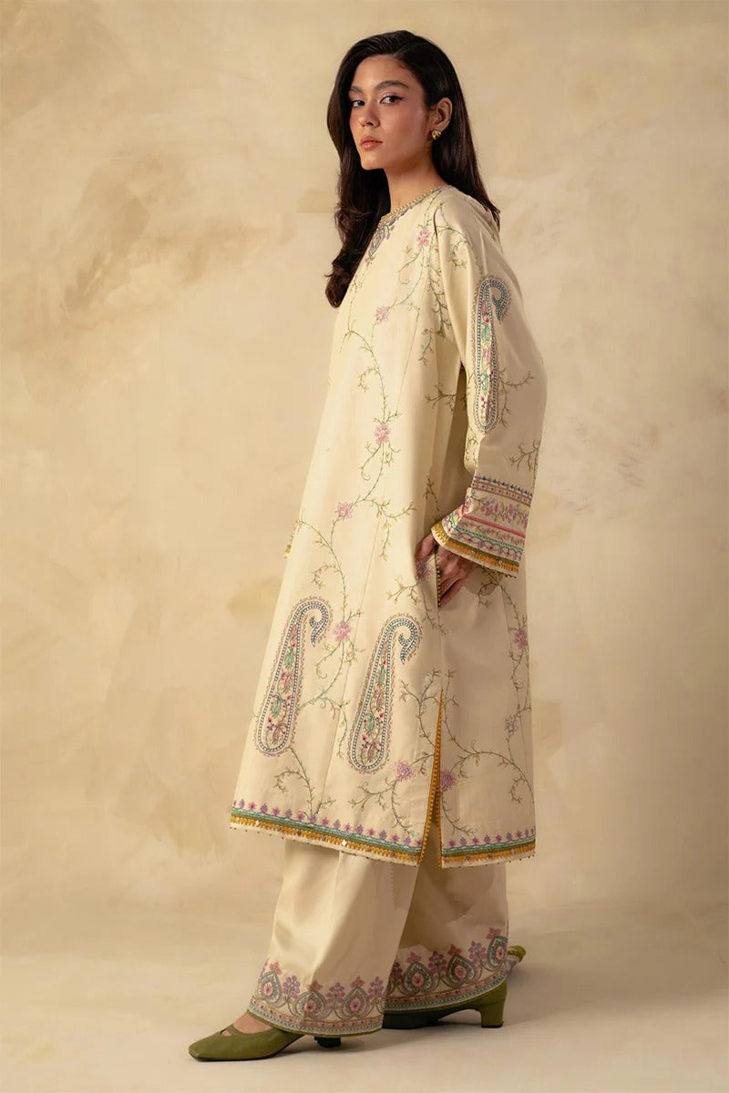 ZARA SHAH JAHAN - 3PC DHANAK EMBROIDERED BA-W81S