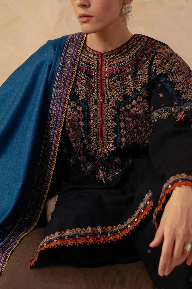 ZARA SHAH JAHAN - 3PC DHANAK EMBROIDERED BA-W143