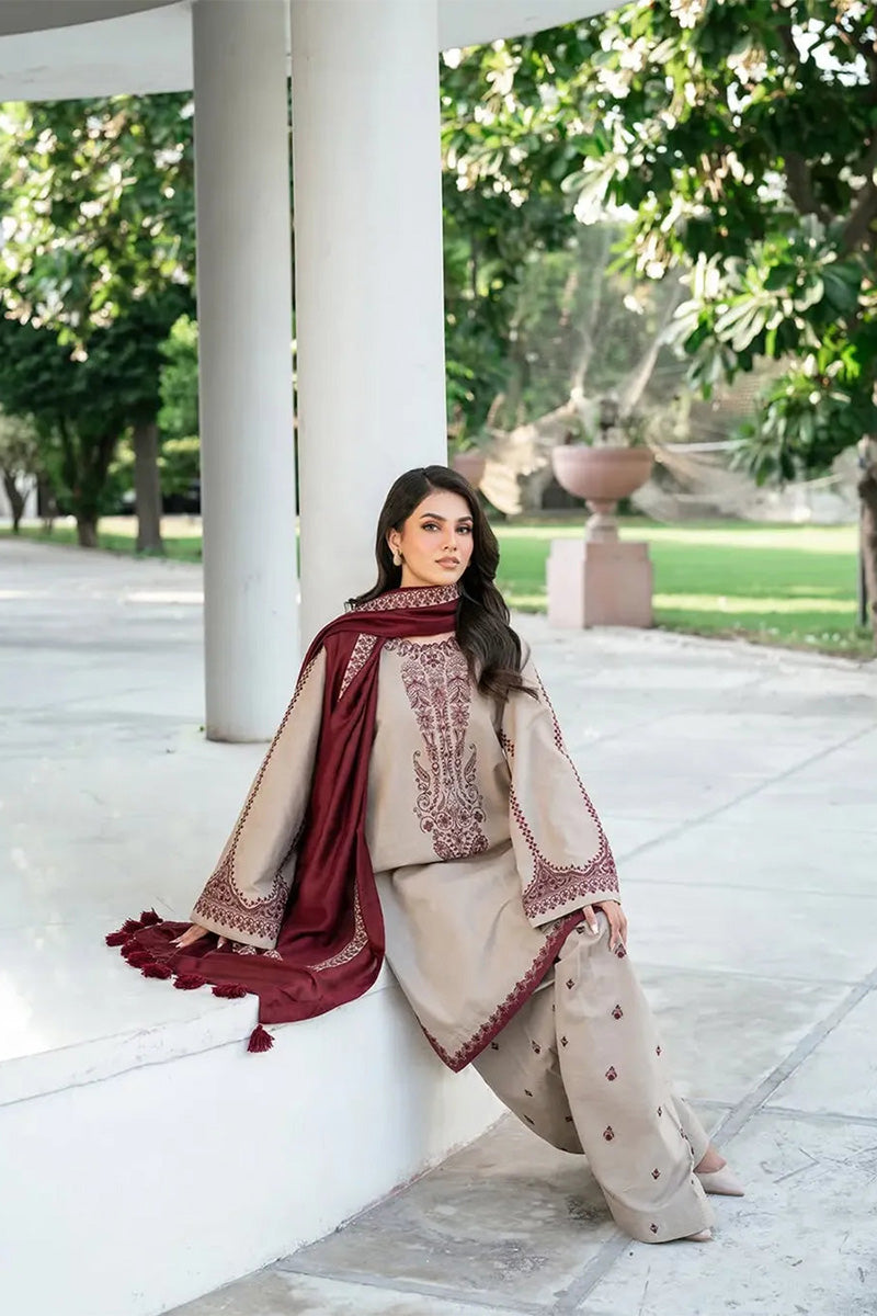 JAZMIN - 3PC DHANAK EMBROIDERED BA-W168