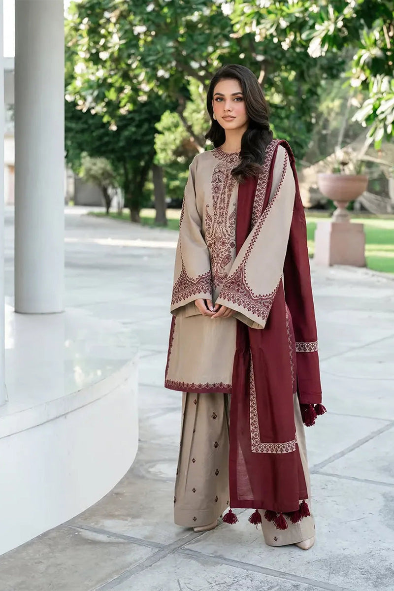 JAZMIN - 3PC DHANAK EMBROIDERED BA-W168
