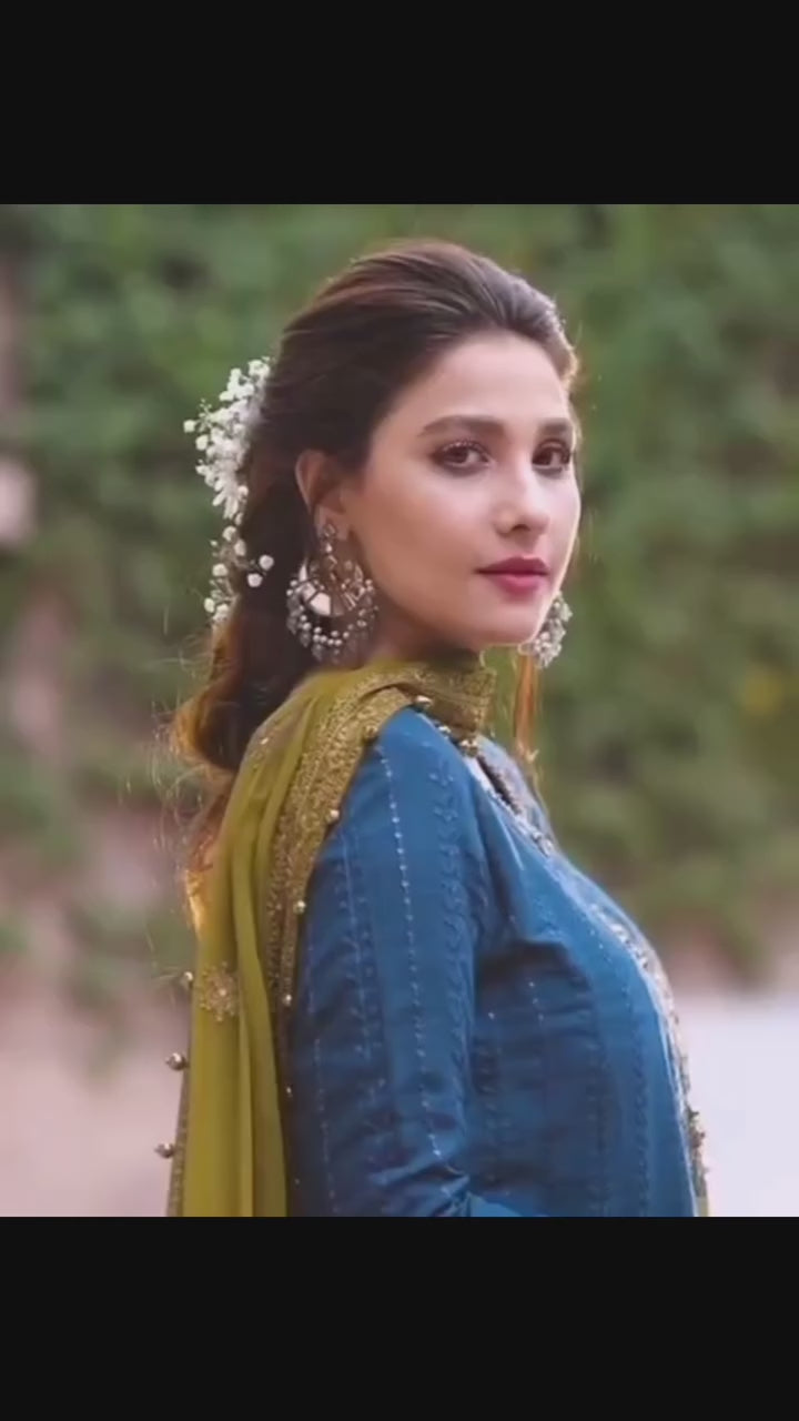 Linen 3PC Embroidered Shirt with Chiffon Embroidered Dupatta -983