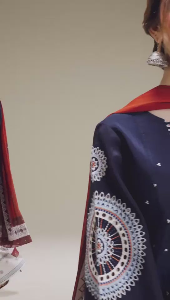 Jazmin - 3PC Dhanak Embroidered Shirt with Embroidered Trouser and Shawl